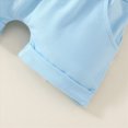 thumbnail image 4 of NOLDARES Toddler Infant Baby Boy Outfits 2pcs Round Neck Short Sleeve Crewneck Tee Shirt Little Penguin Pattern Casual Rolled Shorts Truck Clothes(Blue,18-24 M), 4 of 7