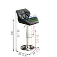 thumbnail image 6 of Modern Adjustable Height Blue Bar Stools - Diamond- Seat With Gas Lift And Foot Rest For Comfort Contemporary Hydraulic In Blue, 2 Pu Leather A Relaxing Interval, 6 of 7