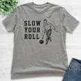 thumbnail image 2 of Kids Slow Your Roll Shirt, Youth Kids Boy Girl T-Shirt, Bowling Shirt, Funny Pun Shirt, Dark Heather Gray, Medium, 2 of 4