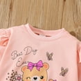 thumbnail image 5 of Little Cute Girls Outfits 2 Piece Set Winter Bear Print Top With Floral Pants Casual Soft Outfit Clothes Red Size 7-8T, 5 of 7