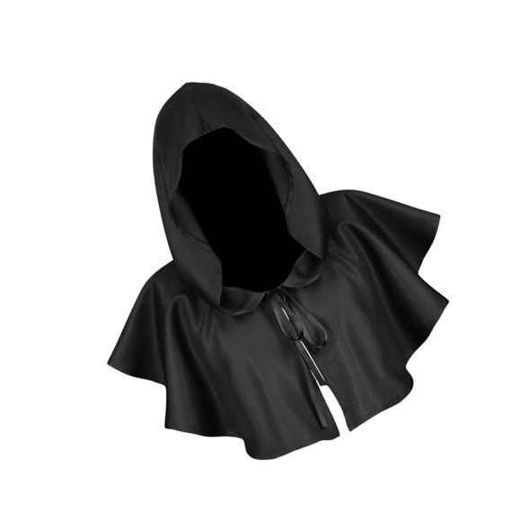 Halloween Cloak Cosplay Death Cape Wizard Cloak for Women Men Unisex Black