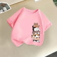 thumbnail image 2 of Virmaxy (2-14y) Kids Boys Girls Round Neck T-Shirt Unisex Toddler Cute Cat Printed Blouses Tops 2025 Summer Cotton Loose Fit Crewneck Blouses Tops Pink-3 130, 2 of 3