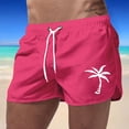 thumbnail image 3 of Swim Trunks Men 5 Inch with Compression Stretchy Quick Dry Expandable Waist Stretch Boy Swim Shorts Printed Light Swimming Shorts for Men,Hot Pink,S, 3 of 4