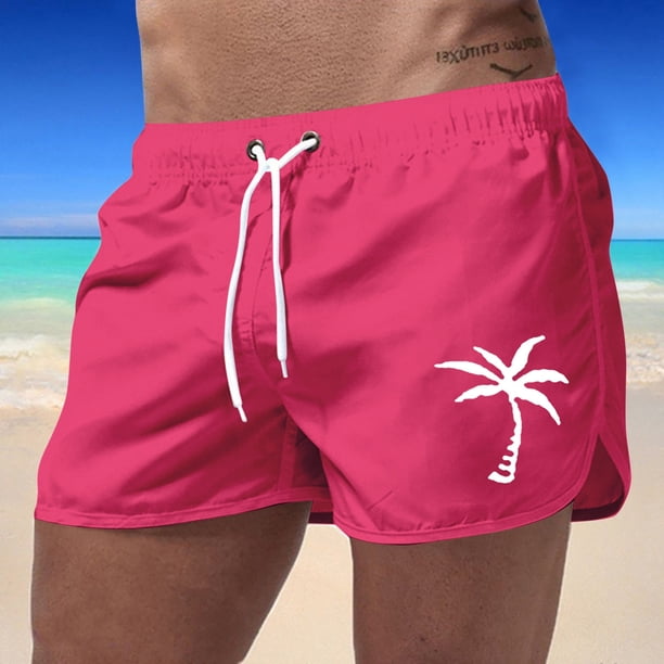 WILLBEST Pantalones Cortos Deportivos de Verano para Hombre, de Talla Grande, A La Moda, Informales, para Viajes, con Estampado de Cocoteros, para Playa