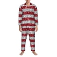 thumbnail image 3 of Salouo America Flag Glitter Print Button-Front Long Sleeve Pajama Set for Men, Soft 2Pjs Men's Long Sleeve Sleepwear-Large, 3 of 7