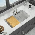 thumbnail image 2 of Undermount Kitchen Sink, Quartz Kitchen Sink - 30" x 19" x 9.65" White granite composite Workstation undermount kitchen sink, White Stainless Steel Kitchen Sink,Quartz Farmhouse Kitchen Sink, 2 of 8