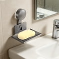 thumbnail image 4 of Soap Holder for Shower Suction Soap Dish Wall Mounted No Drill Soap Tray Rustproof Aluminum Bathroom Kitchen Organizer Soap Dish for Shower Soap Holder Strong Vacuum Storage Rack with Sponge Holder, 4 of 4