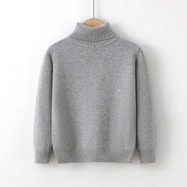 Cowsor Toddler Baby Boys Girls Knit Sweaters Turtleneck High Collar Fall Winter Soft Warm Sweater Pullover Tops