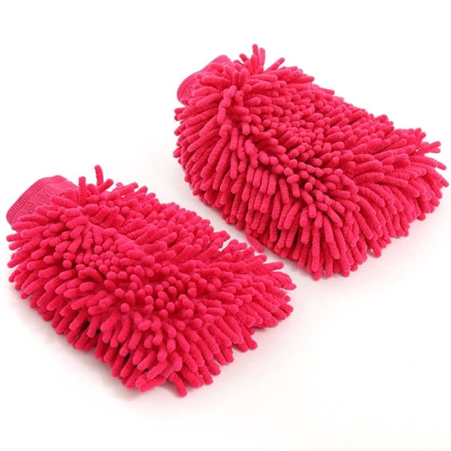 Guantes de lavado de coche grandes de 100 g, resistentes al agua, suministros de limpieza de coche, guantes de chenilla para coche, toalla para coche