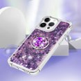 thumbnail image 5 of Funda para iPhone 16 Pro con Brillo Líquido Flotante, Purpurina, Parachoques y Anillo Giratorio Soporte, 5 of 5