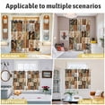 thumbnail image 5 of Floral Patchwork Kitchen Curtains Window Panels, Vintage Country Geometric Flower Insulated Window Treatment Curtain, Grommet Curtains for Bedroom/Living Room/Bathroom, 2 Piece 52"Wx63"L, 5 of 8