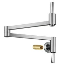 WOWOW Brass Pot Filler Faucet Kitchen Sink Wall Mount Brushed Nickel Folding Faucet