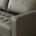 thumbnail image 4 of ZARKEA- 58" Upholstered Mid-Century Modern Faux Leather Square Arm Gray Sofa Loveseat, 4 of 5