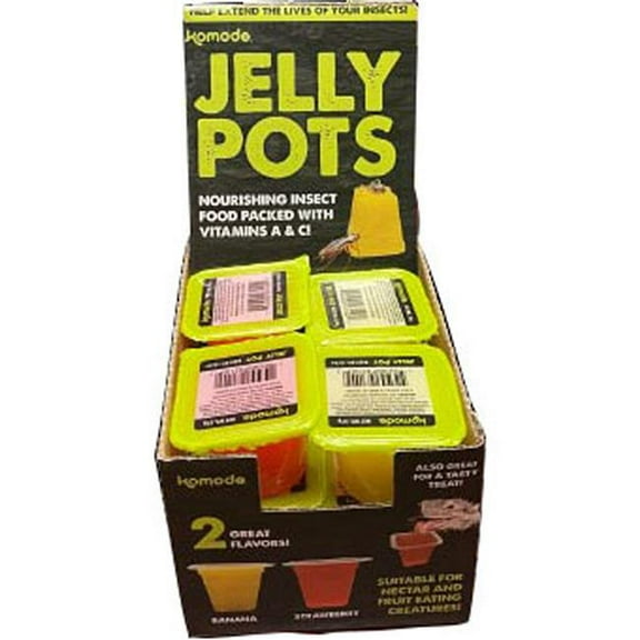 Komodo Reptile 93142 Jelly Pots Fruit Display, Strawberry & Banana - 20 Piece - Pack of 8