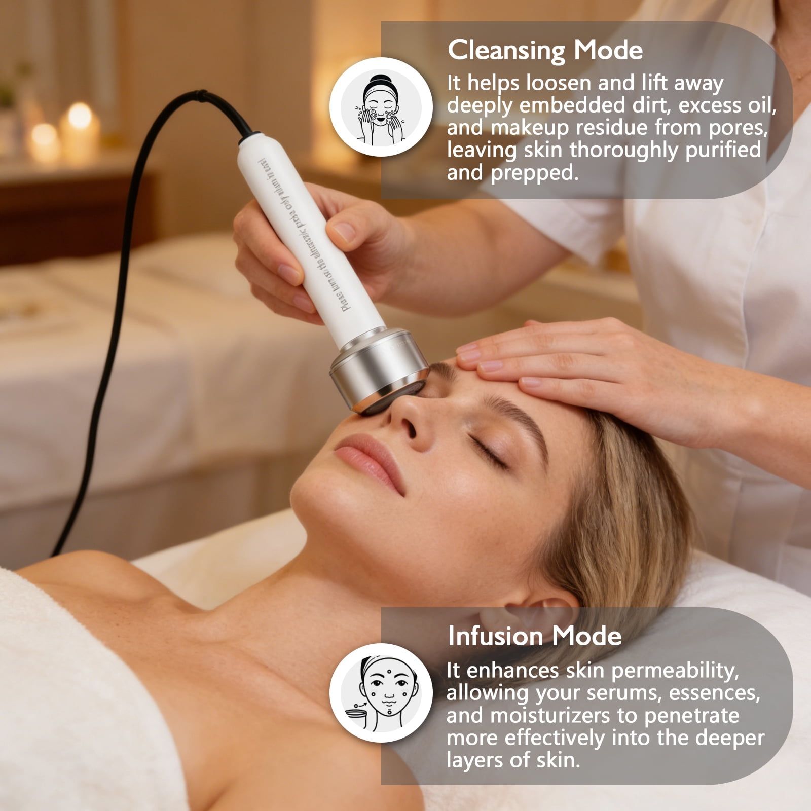 4 in 1 Hot/Cold Facial Steamer 5x LED Magnifying Lamp Portable Face Spa for Deep Cleansing,Moisturizing,Unclog Pores Personal Beauty Skin Care Machine(White)