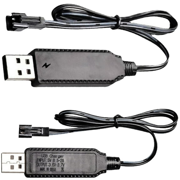 USB Charger Cable for 3.7V Lithiums Battery Charger SM2.0-2P Forward for Car