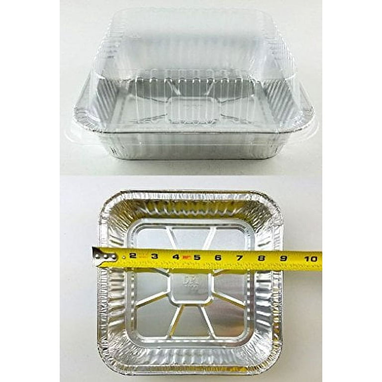 KitchenDance Disposable Aluminum Square Cake Pan - 7-7/8 x 7-7/8 Inches  Aluminum Foil Pans for Cakes, Brownies - Baking Pans Perfect for Baking