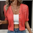 thumbnail image 6 of Sewkxo Short Sleeve Summer Cardigan Sweaters for Women 2026 Lightweight Shrug Crochet Beach Cover Ups,Red 2XL, 6 of 8