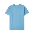 thumbnail image 6 of Fanshiluo Men's V Neck Henley Short Sleeve T-Shirt, Solid Button Casual Top,Size:L,Big and Tall Men, 6 of 9