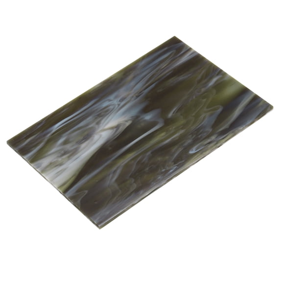Stained Glass Sheet Mosaic Tile 7.9 Inch x 5.9 Inch Medium Grey, Stained Glass Sheets for Crafts Project