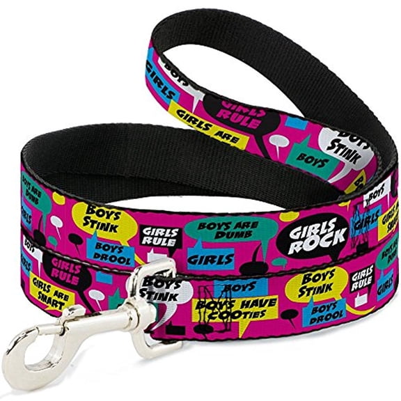 Buckle-Down DL-W30713-N Narrow 0.5" Girl Rule Bubbles Dog Leash