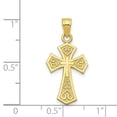 thumbnail image 2 of Auriga Fine Jewelry 10K Yellow Gold Reversible Cross Charm Pendant for Women (L-25 mm,W-13 mm), 2 of 6