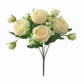 thumbnail image 2 of 2026 Light Yellow Persian Rose Bouquet – Realistic Silk Artificial Flowers with Natural Petal Texture for Bridal & Home Centerpiece, 2 of 5