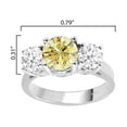thumbnail image 3 of Sterling Silver with Yellow Moissanite and White Topaz Three Stone Ring, 3 of 3