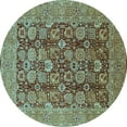 thumbnail image 1 of Ahgly Company Indoor Round Oriental Light Blue Industrial Area Rugs, 6' Round, 1 of 4