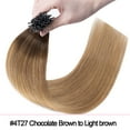 thumbnail image 2 of HAIRRO I Tip Hair Extensions Human Hair Natural Black Balayage Medium Brown Ombre Caramel Brown I Tip Hair Extensions Real Human Hair for Women Ombre Hair Extensions Stick Tip 18 Inch 1g/s Or 0.5g/s, 2 of 7