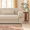 thumbnail image 6 of Modern Beige Plush Fabric 3-Seater Sofa 85.83" with Metal Legs & Removable Pillows for Living Room, 6 of 16