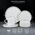 thumbnail image 5 of Vesteel Dinnerware Sets, 16-Piece Stoneware Plates and Bowls Set, Dishes Set for 4, Elegant Ceramic Dinnerware for Home Restaurant - Speckled White, 5 of 7