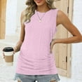 thumbnail image 4 of amkenre Ladies Summer Vest Tops Round Neck Sleeveless Solid Color Tank Casual Loose Trendy Simple Blouses Sale Clearance, 4 of 8