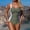 Army Green, variant on Women's One-Piece Swimsuit Vintage Scalloped Edge Design High Waisted Ruched Tummy Control Bathing Suit Slimming Swimwear