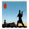 thumbnail image 3 of Ambesonne Kung Fu Shower Curtain, Man Technique of Karate, 69"Wx75"L, Sky Blue Charcoal Grey, 3 of 3