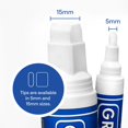 thumbnail image 3 of Rotulador blanco para azulejos Grout Pen: pintura impermeable para lechada, colorante para lechada para azulejos y bolígrafo sellador, blanco, punta ancha de 15 mm (20 ml), 3 of 9