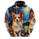 thumbnail image 3 of Sudadera con capucha con estampado 3D de perro y arte de grafiti para hombre, ropa divertida, sudaderas con capucha de husky, labrador y corgi, diseño lindo, sudadera con capucha unisex Y2k, 3 of 5