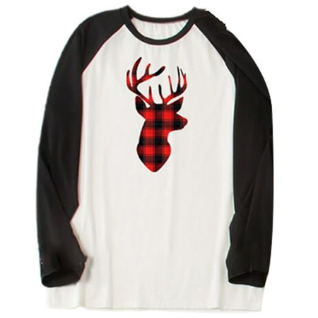 

Buffalo Plaid Deer Family Pajamas Kids Men Women Sleepwear Family Matching Christmas Elk Pajamas Sets Xmas Pajamas Set。，