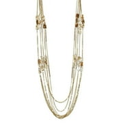 J&H Designs JHN9784-Rutilated Cape May & Glass 5-Strand Necklace