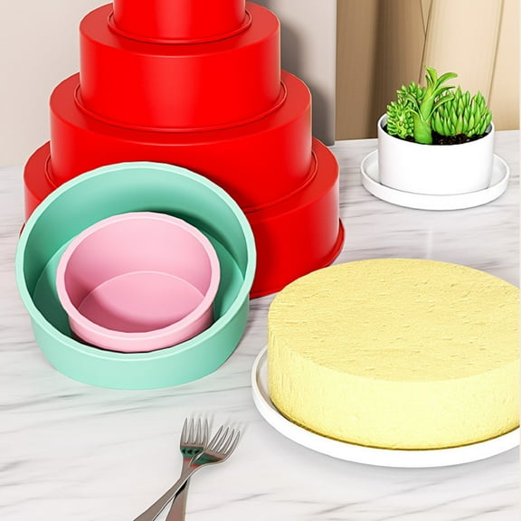 Non-Stick Silicone Cake Pans, Round Bakeware for Cupcakes and Cheesecakes