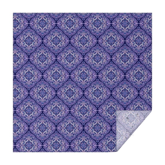 Purple Ethnic Geometric Pattern Square Tablecloth,Waterproof Square Table Cover,Wipeable Spillproof Washable Table Cover for Home Kitchen Party Decor 42"X42"(107x107cm)