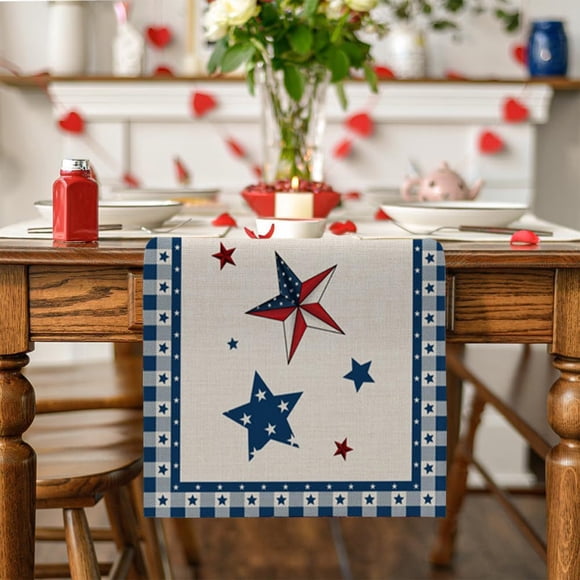 TIMIFIS Linen Table Runner, Home Decor Holiday Table Decoration with Traditional Color