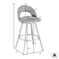 thumbnail image 7 of Charlotte 26" Swivel Counter Stool in Brushed Stainless Steel and Gray Faux Leather, 7 of 7