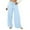 Light Blue, variant on Wyobmus Women's Wide Leg Linen Pants With Pockets Lightweight Elastic Waisted Drawstring Loose Lounge Trousers Gray