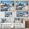 thumbnail image 4 of Designart "Scenic Snowy Country Roads I" Landscapes Framed Wall Art - Coastal Blue Landscape Cottage Mountains Winter Living Room Framed Canvas Art, 4 of 6