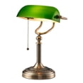 thumbnail image 1 of Lámpara de escritorio Newrays Green Glass Bankers con interruptor de cadena, 1 of 6