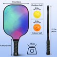 thumbnail image 4 of Pickleball Paddles Set Of 2, Fiberglass Surface, Fluid Smoke Aurora Art Style, 4 Balls & Bag, 4 of 5