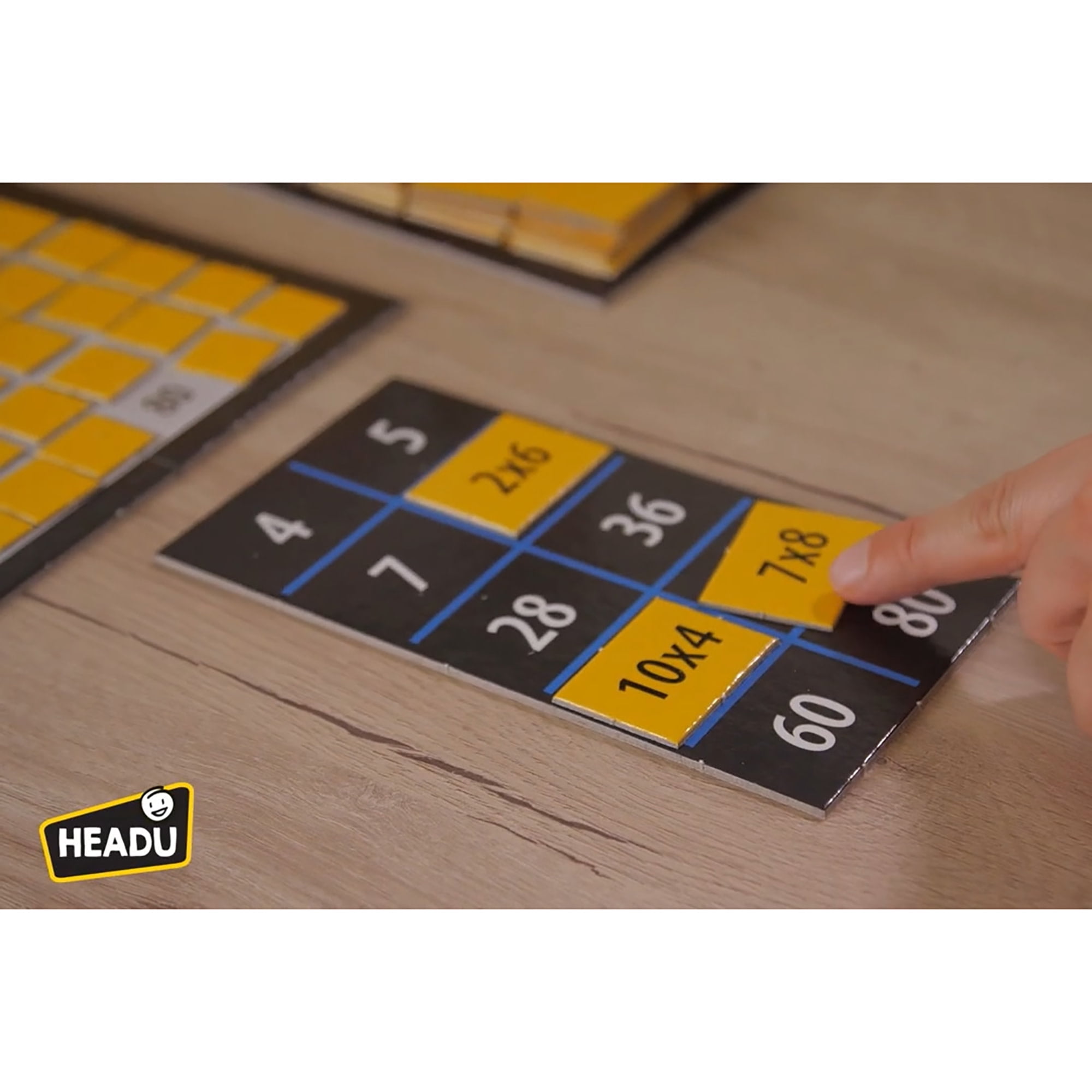 Headu: First Multiplication Game - Solution & Equation Matching, Tile Placement, 10 x 10 Number Grid, Race To Calculate First, Math Play, Kids 6-10