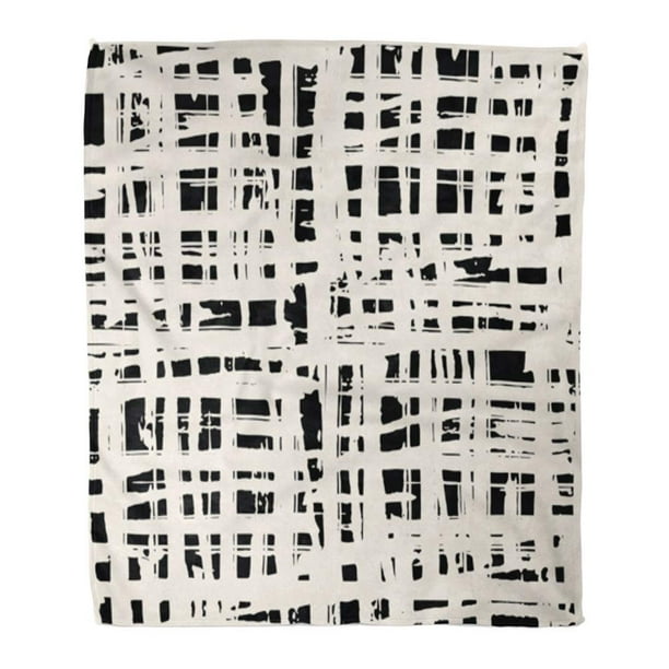 Black and white grid blanket sale