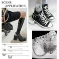 thumbnail image 6 of 12pcs Shoe Chains 6 Styles Shoe Decoration Charms Butterfly Pendant Boot Chain Metal Shoe Chain Decoration Shoes Accessory for Women Men Sneakers Casual Shoes Boots Shoe Decor Platinum 1 Set, 6 of 6